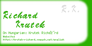 richard krutek business card